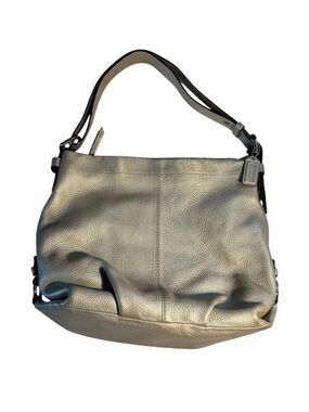 Coach Champagne Metallic Pebbled Leather Shoulder Bag 15064